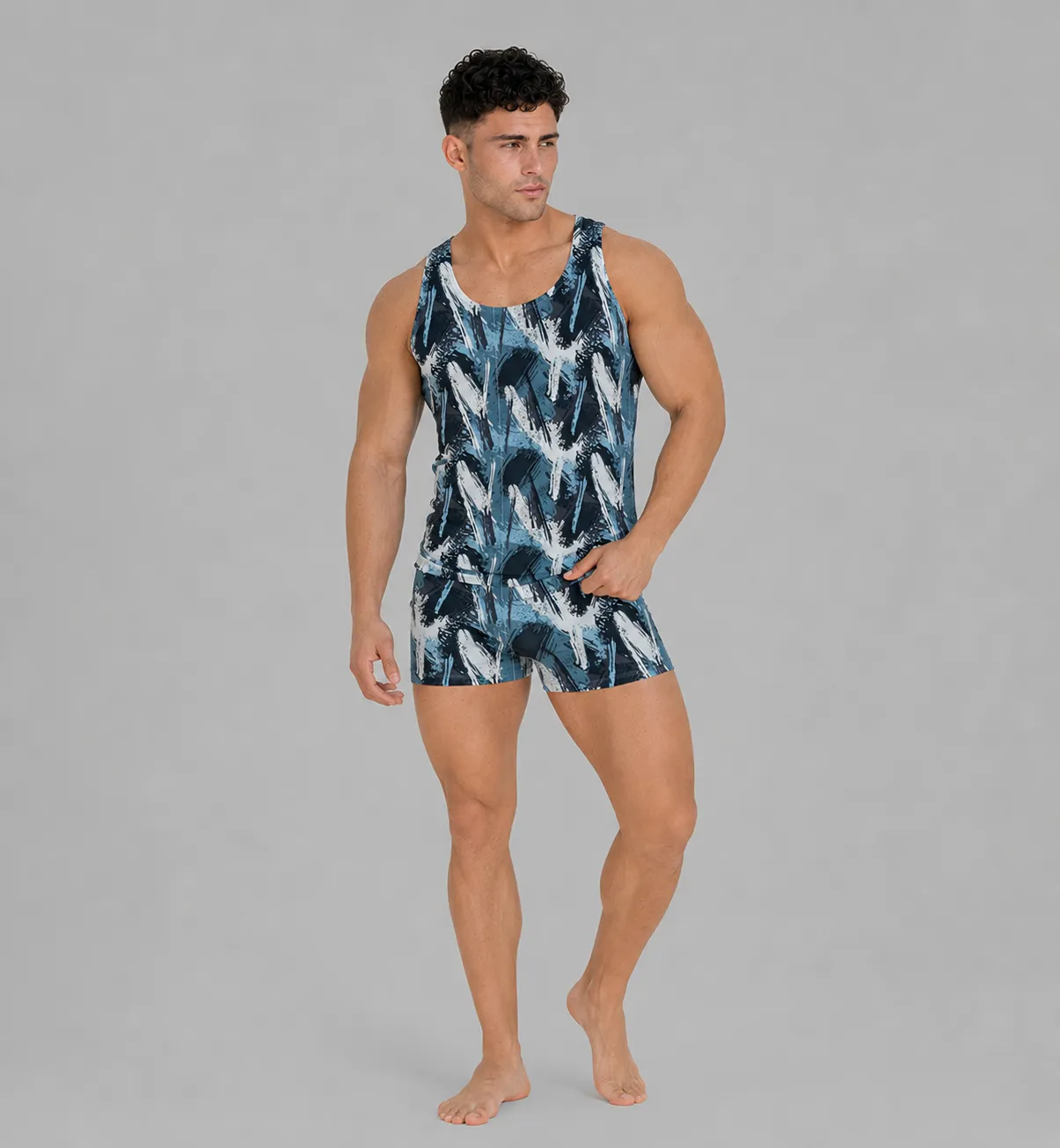 Printed tank top & boxer set lecra